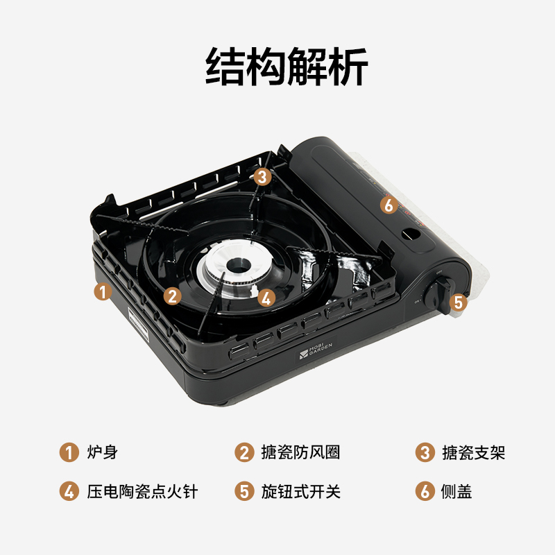 牧高笛卡式炉户外便携式防风燃气灶黑化露营野炊炉具大号美宴3.5 - 图3