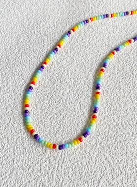 手工项链串珠手工圆珠链情侣