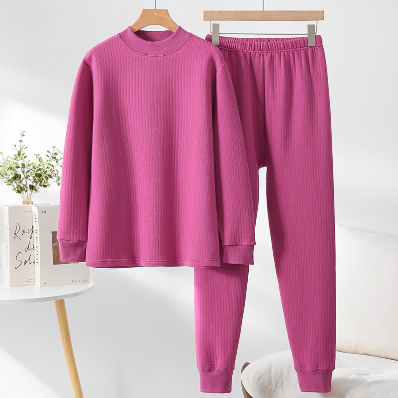 中老年女士薄款三层保暖内衣套装夹棉纯棉厚秋衣秋裤老人薄棉衣裤,淘宝优惠券,粉丝福利购,淘宝优惠卷