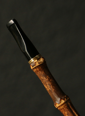 纯手工制作天然满钉紫竹根小烟嘴