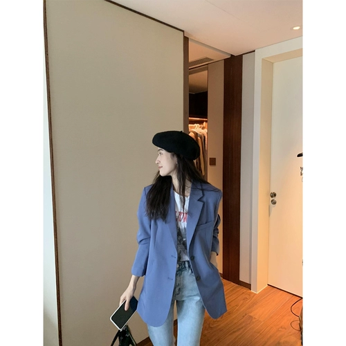 Весенний пиджак классического кроя для отдыха, городской стиль, в корейском стиле