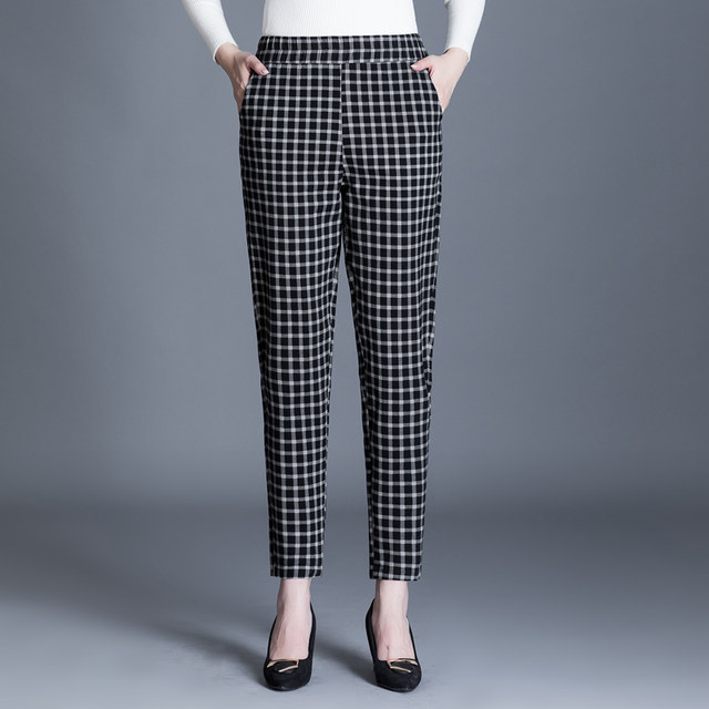 Spring and Autumn Casual Style Carrot Middle-aged Elastic Pants