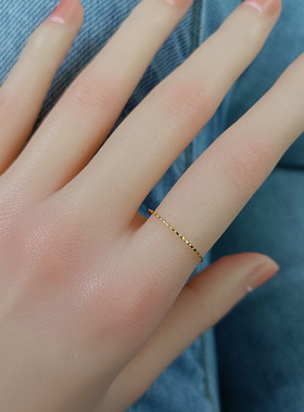 05mm超细极纤细14k女秀气戒指