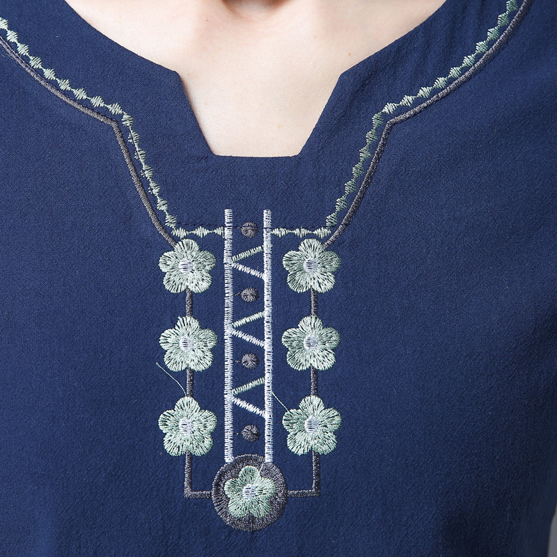 贝卡秋2017新款休闲套装女夏 棉麻民族风套裙