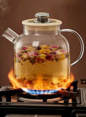 电陶炉明火加热1L玻璃煮茶壶
