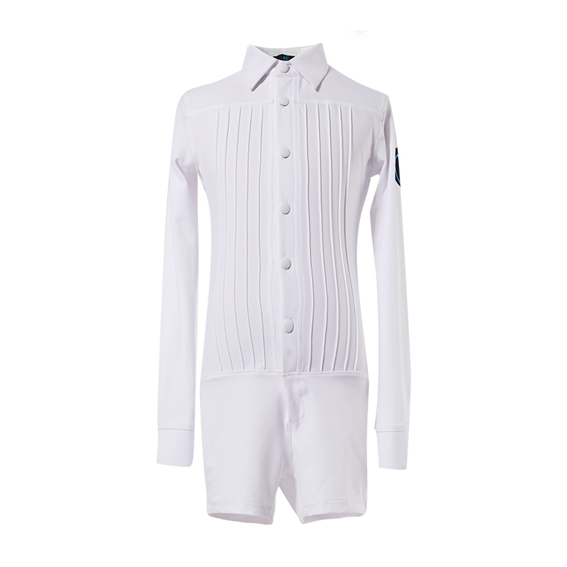 茜卡索 可定制男童拉丁舞服舞蹈比赛服上衣高端考级规定服男G7034 - 图3