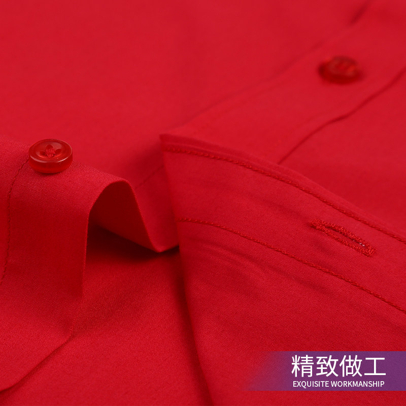 恒源祥集团彩羊长袖红色2023衬衫 瑞飞服饰衬衫