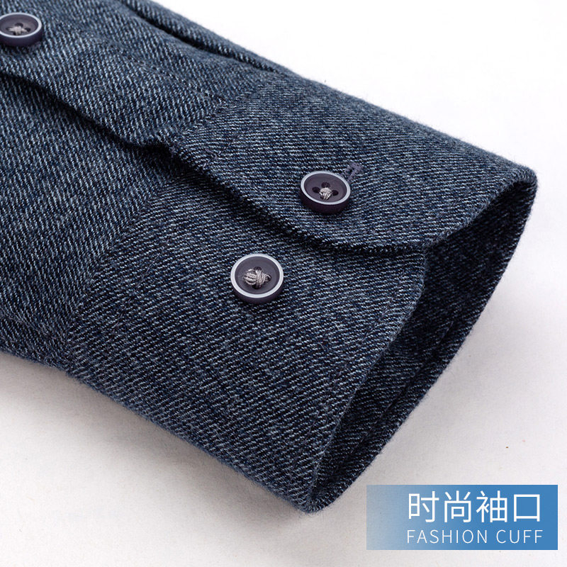 罗蒙全棉长袖灰色中老年爸爸衬衫 瑞飞服饰衬衫