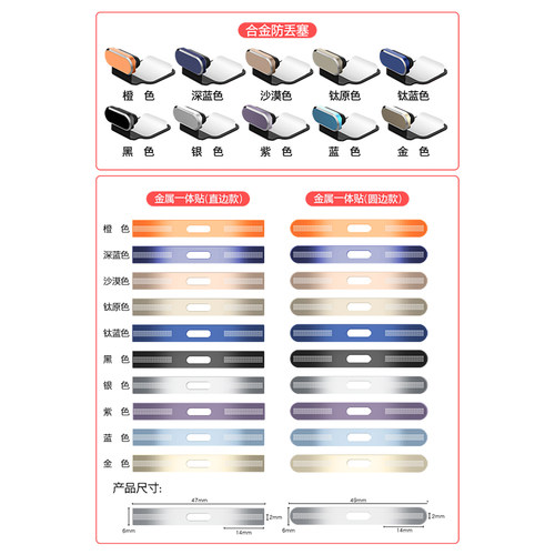 苹果17promax手机防丢防尘塞16Pro喇叭孔防尘贴iPhone15扬声器防尘网15Plus合金电源塞硅胶13喇叭防尘配件16e - 图1