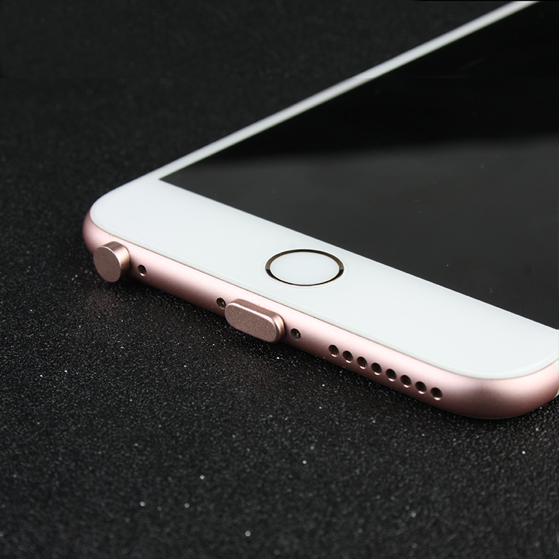 星鸿世纪数码专营店苹果6sPlus通用手机防尘塞8P金属iPhone7电源塞耳机塞X充电口配件2