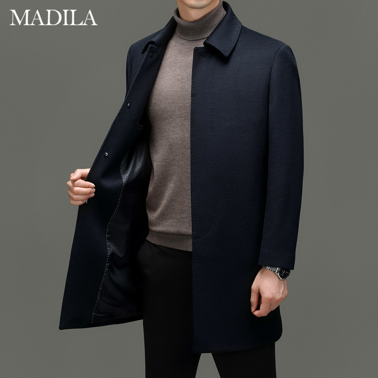 100%羊毛呢大衣男士2025秋冬新款中年中长款商务保暖呢子风衣外套,淘宝优惠券,粉丝福利购,淘宝优惠卷