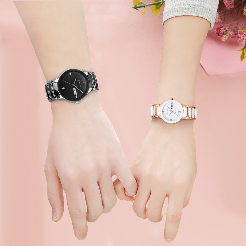 格诺雅情侣2019新款正品陶瓷石英表 格诺雅国产腕表