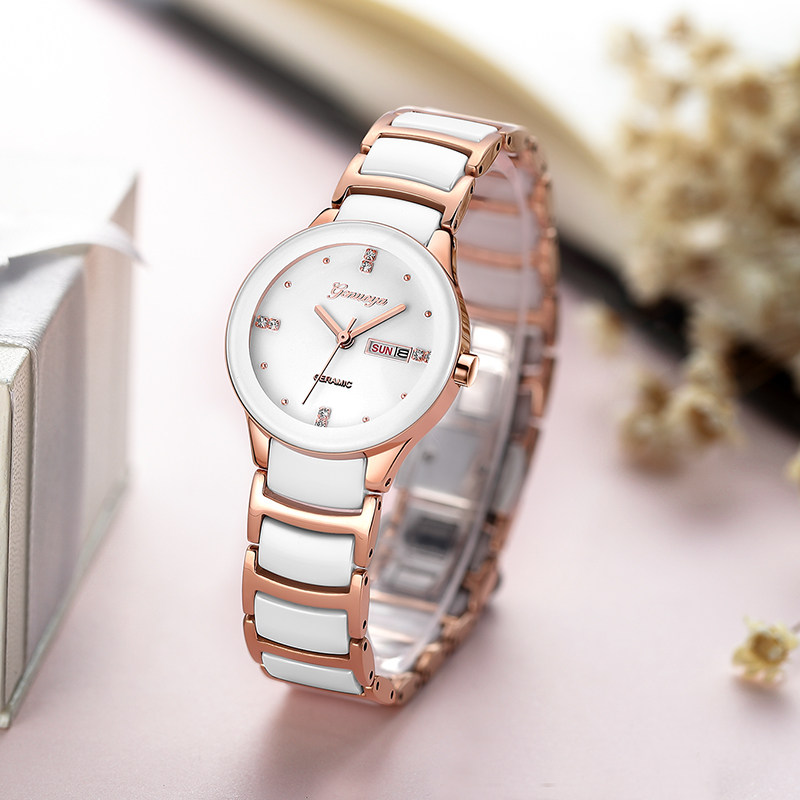 格诺雅情侣2019新款正品陶瓷石英表 格诺雅国产腕表