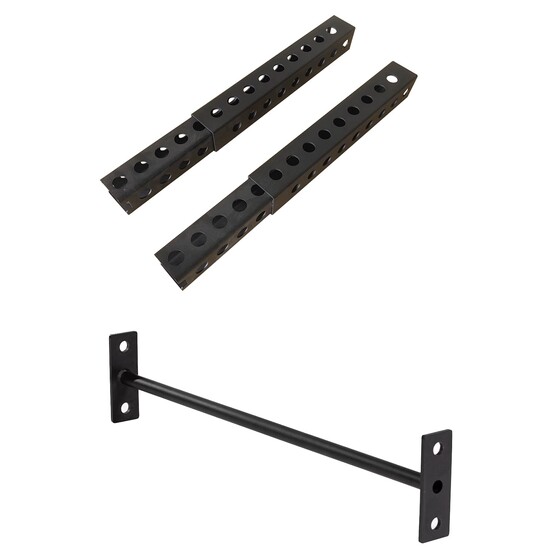 The squat rack columns are increased by 50CM and the horizontal bar is increased by 50CM.