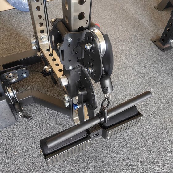 Flying bird attachment low pull pedal high pull block leg top leg