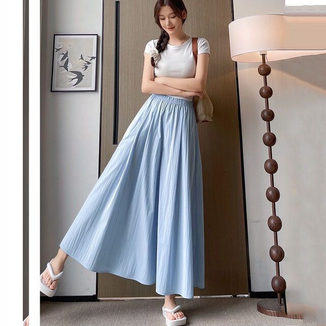Yamamoto culottes ສໍາລັບແມ່ຍິງ summer 2026 ໃຫມ່ ແອວສູງ ແອວ ສິ້ນເຢັນ ice silk ໄວແຫ້ງໄວ culottes ຂາກ້ວາງທີ່ມີ drape