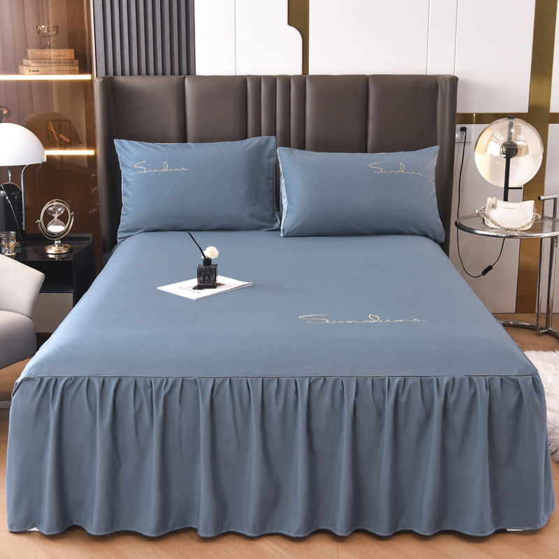 纯色床裙单件简约水洗棉花边床罩裙边床笠席梦思防尘防滑保护套罩,淘宝优惠券,粉丝福利购,淘宝优惠卷