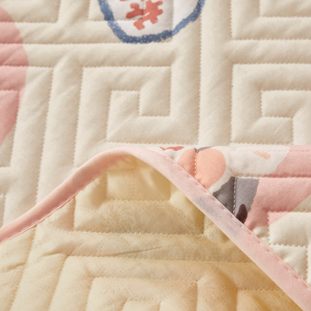 Tatami pure cotton thickened bed cover single piece white peach princess cotton clamped bed sheets four seasons universal kang cover three-piece set