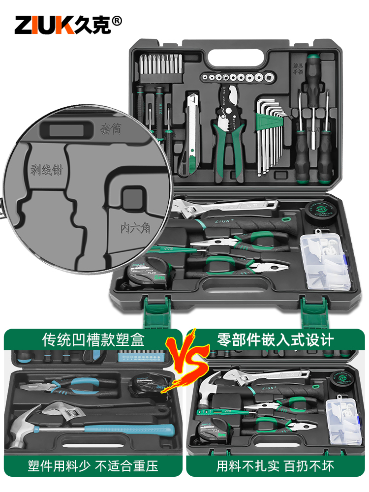 工具箱家用套装扳手家庭螺丝刀维修五金电动工具电工大全组合电钻-图1