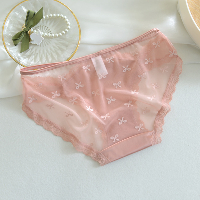 少女纯欲网纱丝质绸缎性感中三角裤 rosirollan服饰打底裤