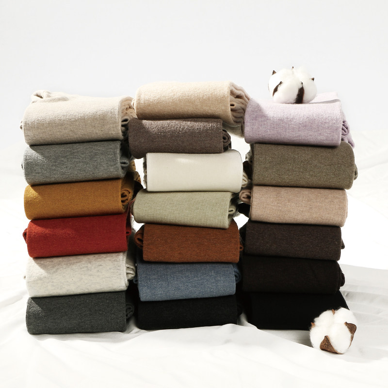 日系竖条纹打底裤外穿薄款中厚棉 rosirollan服饰打底裤