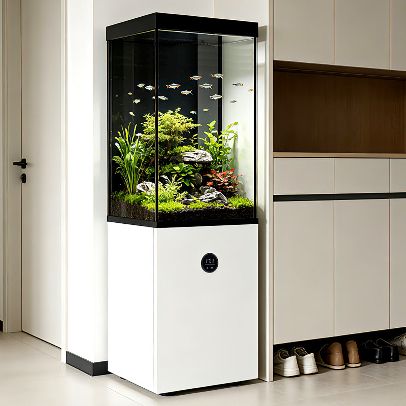 汉霸2025新款鱼缸客厅立式家用底滤小型超白玻璃水族箱智能落地,淘宝优惠券,粉丝福利购,淘宝优惠卷