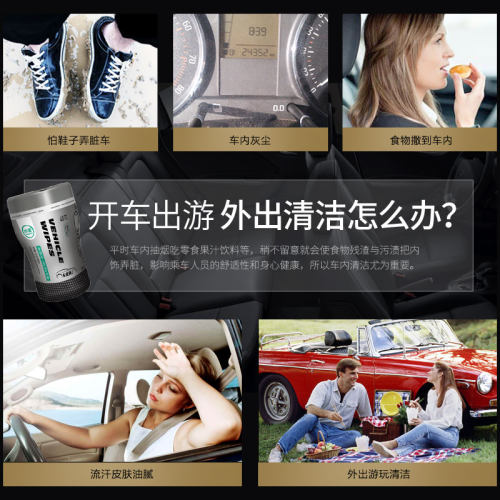 珍爱车载车用金银花桶装湿纸巾抽取式杀菌卫生清洁湿巾汽车用品 - 图1