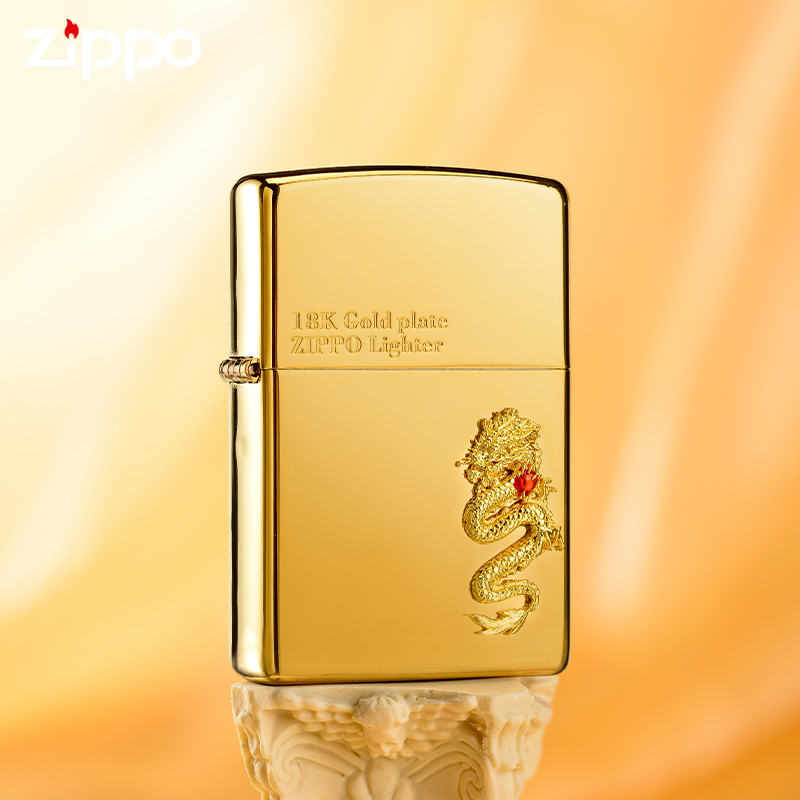 zippo芝宝打火机 18K金龙年限定 官方正品zpoo 防风zppo煤油火机 - 图0