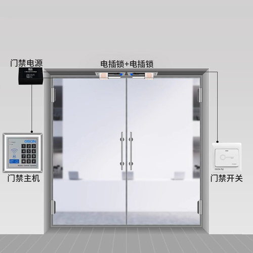 固尚门禁系统一体机套装电子刷卡密码电控磁力锁电源出门开关按钮 - 图2