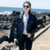 2019 nhỏ da nữ áo ngắn mới học sinh Hàn Quốc lỏng lẻo áo khoác da pu đầu máy bf gió - Quần áo da áo da thật Quần áo da