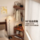 Bedroom corner coat rack and bedside table