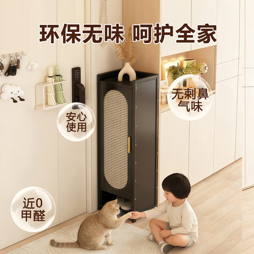 折叠鞋柜小窄门口免安装鞋子收纳柜家用室内一拉就用带门防尘鞋架 - 图3