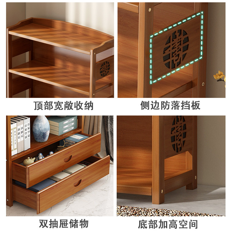 创意书柜简约家用学生收纳架卧室简易绘本实木书架置物架客厅落地,淘宝优惠券,粉丝福利购,淘宝优惠卷