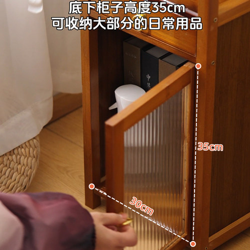 博古架实木中式小型置物架木架子窄款茶室茶叶架子茶柜古董架轻奢 - 图0