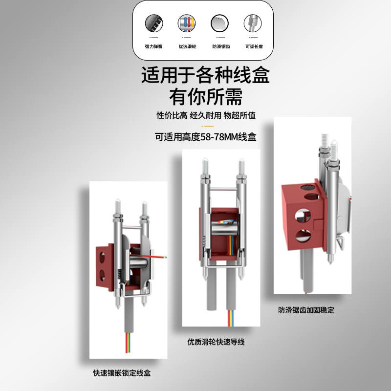 穿线神器电工专用工具单人辅助器拉线滑轮放拉线引线新款-图2