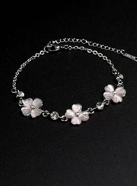 韩版气质个性幸运四叶草手链女时尚简约森系女学生闺蜜生日礼物