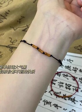 小红书竹节节高升手绳橄榄核编织红绳手腕礼物考试毕业国风编织