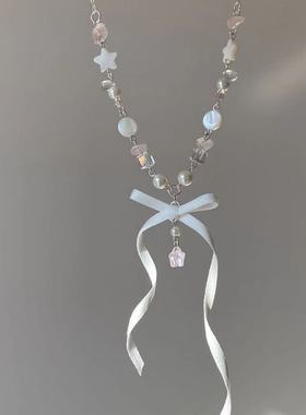 「绵梦少女」芭蕾风飘带蝴蝶结项链精致梦幻五角星四季甜美锁骨链