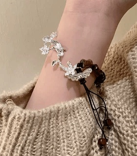 蝴蝶竹节手链合金中式未镶嵌通用