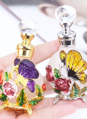 迪拜25ML美容院专用高级感加厚蝴蝶玻璃香水瓶真空分装瓶精油瓶