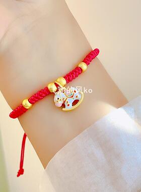 2026年马年本命年福马红绳编织手链小礼物马上有钱新年手串