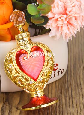 中东迪拜阿拉伯12毫升新珐琅彩玻璃香水瓶真空分装瓶精油瓶红色