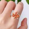 Red leaves attract wealth, autumn recruits talents, red maple high-end exquisite open ring 2026 autumn new jewelry high-end