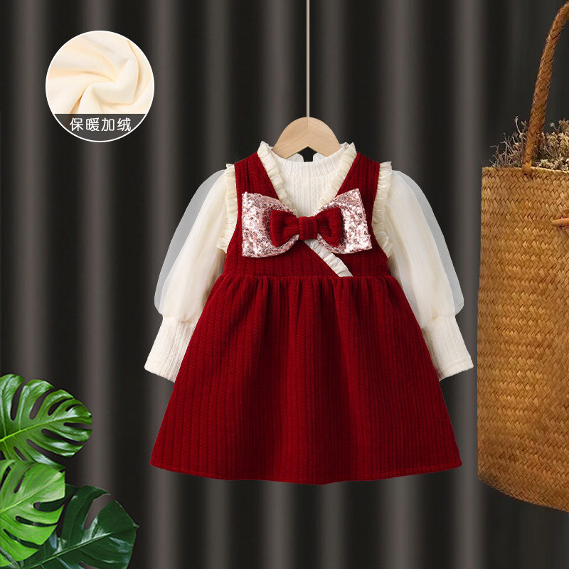 女童连衣裙2025秋冬新款周岁礼服女宝宝加绒加厚洋气时髦套装裙子,淘宝优惠券,粉丝福利购,淘宝优惠卷