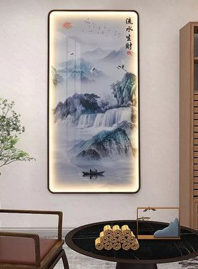 创意新中式玄关壁画灯楼梯人感应客厅走廊过道背景墙入户挂画壁灯