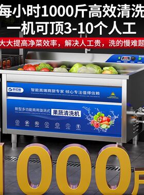乐亿创洗菜机商用全自动大功率果蔬水果蔬菜500KG/小时高效洗菜机