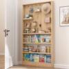 Ultra-thin storage rack behind solid wood door, perforated board bookshelf, extremely narrow wall-to-wall storage, narrow cabinet, floor-to-ceiling gap, thin cabinet