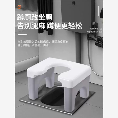 蹲便器坐架孕妇化妆室蹲厕坐便椅老人家用结实厕所凳子蹲坑神器 - 图1