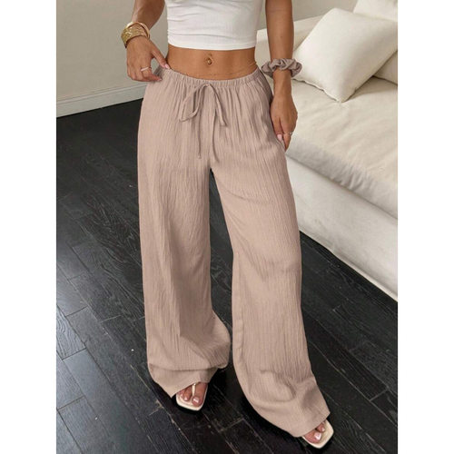 W 70860 Solid straight ladies pants 纯色直筒女士长裤跨境 - 图1