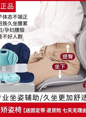 矫正坐姿护腰坐垫靠垫一体成人学生孕妇考研人体工学久坐椅子靠背